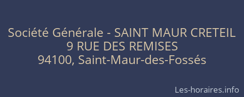 Société Générale - SAINT MAUR CRETEIL 