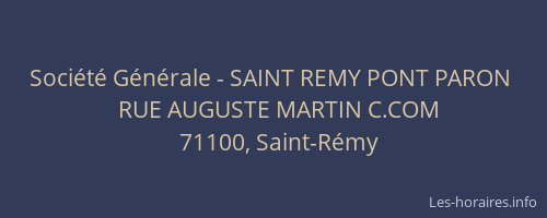 Société Générale - SAINT REMY PONT PARON 