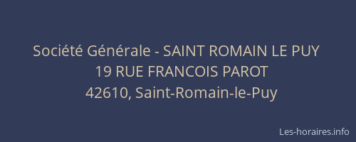 Société Générale - SAINT ROMAIN LE PUY 