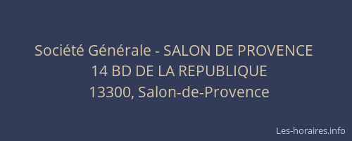 Société Générale - SALON DE PROVENCE 