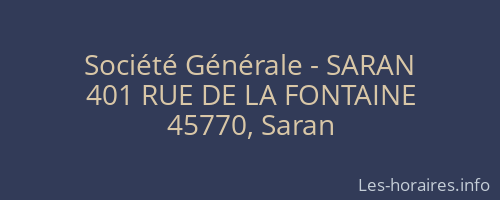 Société Générale - SARAN 