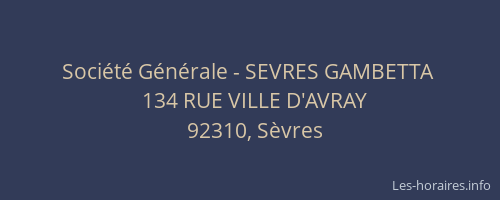 Société Générale - SEVRES GAMBETTA 