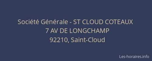 Société Générale - ST CLOUD COTEAUX 