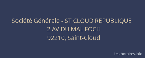 Société Générale - ST CLOUD REPUBLIQUE 