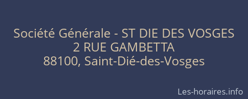 Société Générale - ST DIE DES VOSGES 