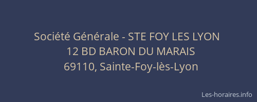 Société Générale - STE FOY LES LYON 