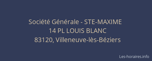 Société Générale - STE-MAXIME 