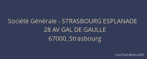 Société Générale - STRASBOURG ESPLANADE 
