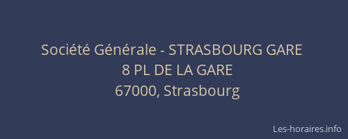 Société Générale - STRASBOURG GARE 