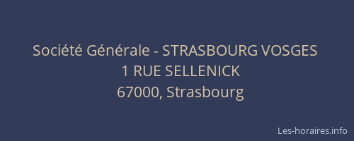 Société Générale - STRASBOURG VOSGES 