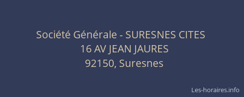 Société Générale - SURESNES CITES 