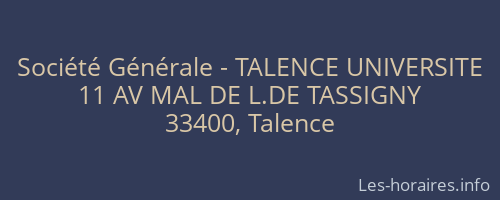 Société Générale - TALENCE UNIVERSITE 