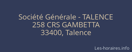 Société Générale - TALENCE 