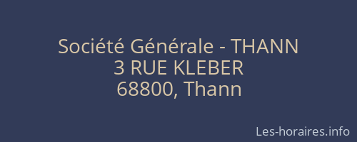 Société Générale - THANN 