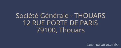 Société Générale - THOUARS 