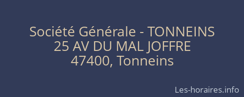Société Générale - TONNEINS 