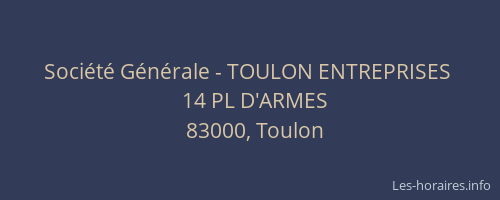 Société Générale - TOULON ENTREPRISES 