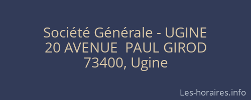 Société Générale - UGINE 