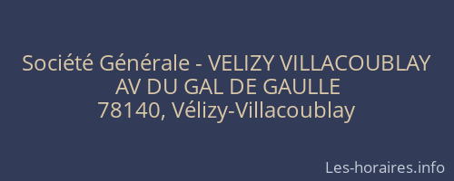Société Générale - VELIZY VILLACOUBLAY 