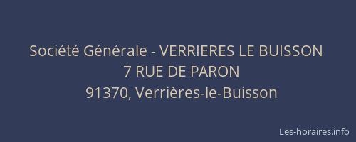 Société Générale - VERRIERES LE BUISSON 