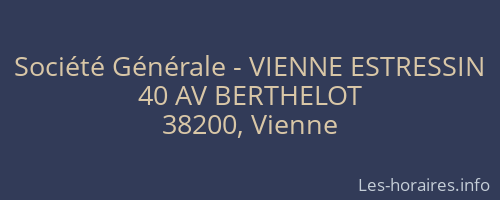 Société Générale - VIENNE ESTRESSIN 