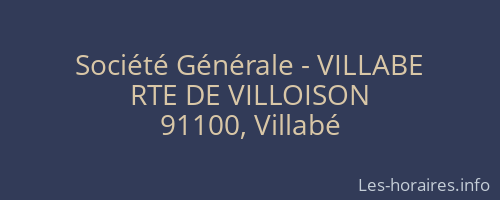 Société Générale - VILLABE 
