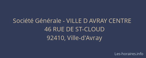 Société Générale - VILLE D AVRAY CENTRE 
