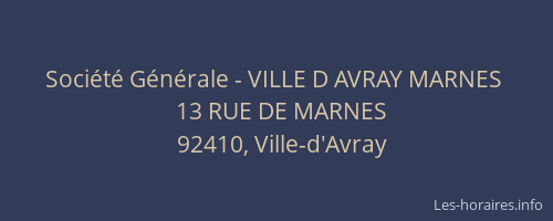 Société Générale - VILLE D AVRAY MARNES 