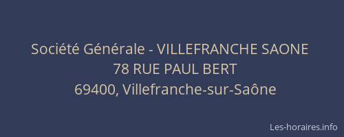 Société Générale - VILLEFRANCHE SAONE 