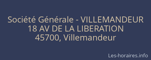 Société Générale - VILLEMANDEUR 