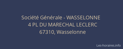 Société Générale - WASSELONNE 