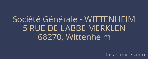 Société Générale - WITTENHEIM 