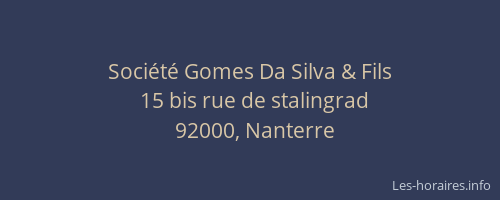 Société Gomes Da Silva & Fils