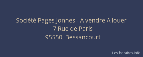 Société Pages Jonnes - A vendre A louer