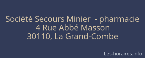 Société Secours Minier  - pharmacie