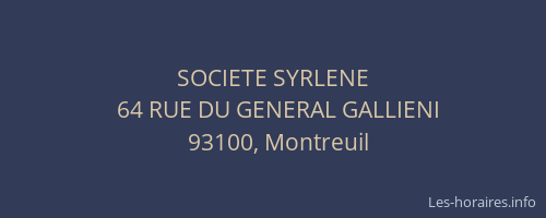 SOCIETE SYRLENE