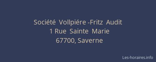 Société  Vollpiére -Fritz  Audit