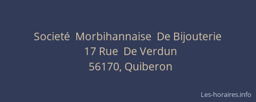 Societ&eacute;  Morbihannaise  De Bijouterie