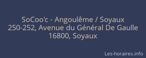 SoCoo'c - Angoulême / Soyaux