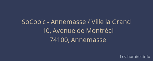 SoCoo'c - Annemasse / Ville la Grand