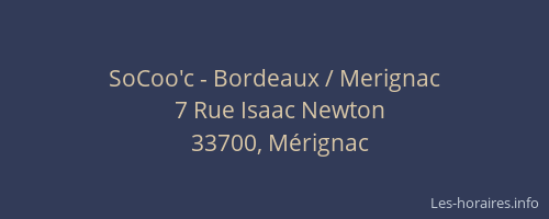 SoCoo'c - Bordeaux / Merignac