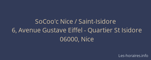 SoCoo'c Nice / Saint-Isidore