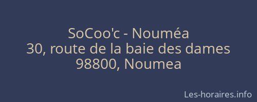 SoCoo'c - Nouméa