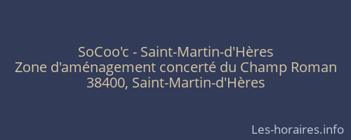 SoCoo'c - Saint-Martin-d'H&egrave;res