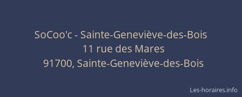 SoCoo'c - Sainte-Geneviève-des-Bois