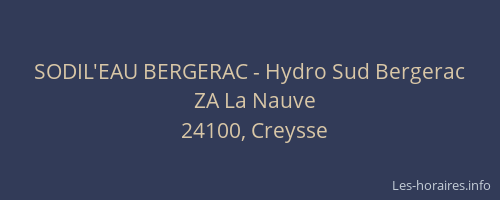 SODIL'EAU BERGERAC - Hydro Sud Bergerac