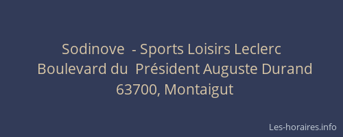 Sodinove  - Sports Loisirs Leclerc