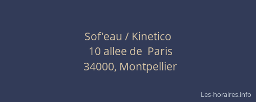 Sof'eau / Kinetico