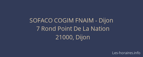 SOFACO COGIM FNAIM - Dijon