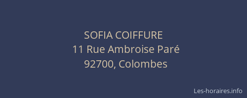 SOFIA COIFFURE